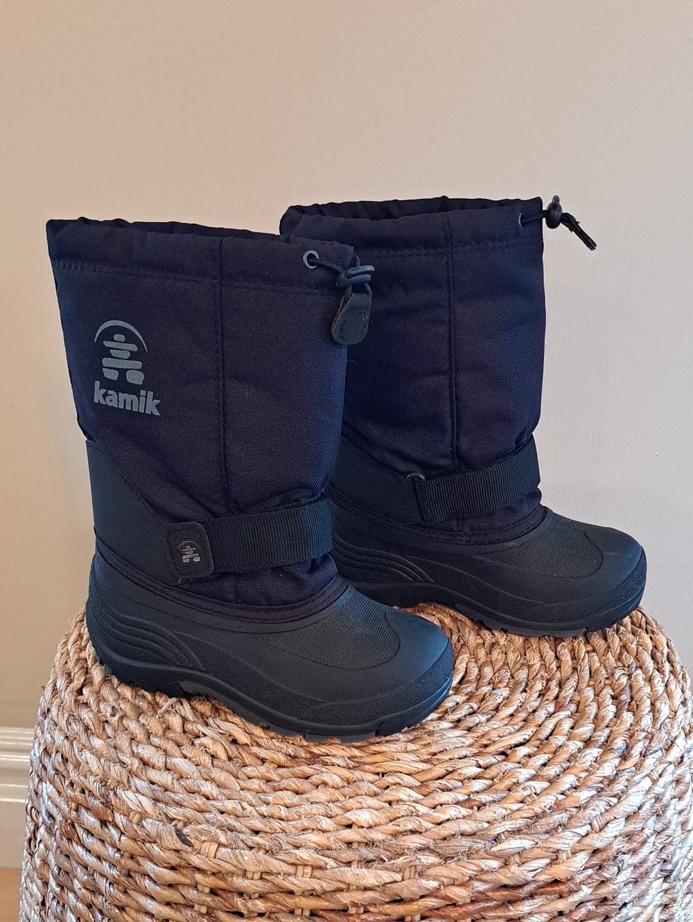 Kamik Youth Unisex Rocket Navy Nylon Insulated/Waterproof Winter Snow Boots 1